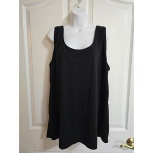 Great Northwest Indigo Women's Plus Black Scoop Neck Tank Top Size 3X Soft /0281